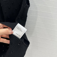 CC 25 Knitted Vest Black Cotton