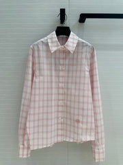 Loewe Plaid Shirt Pink Cotton