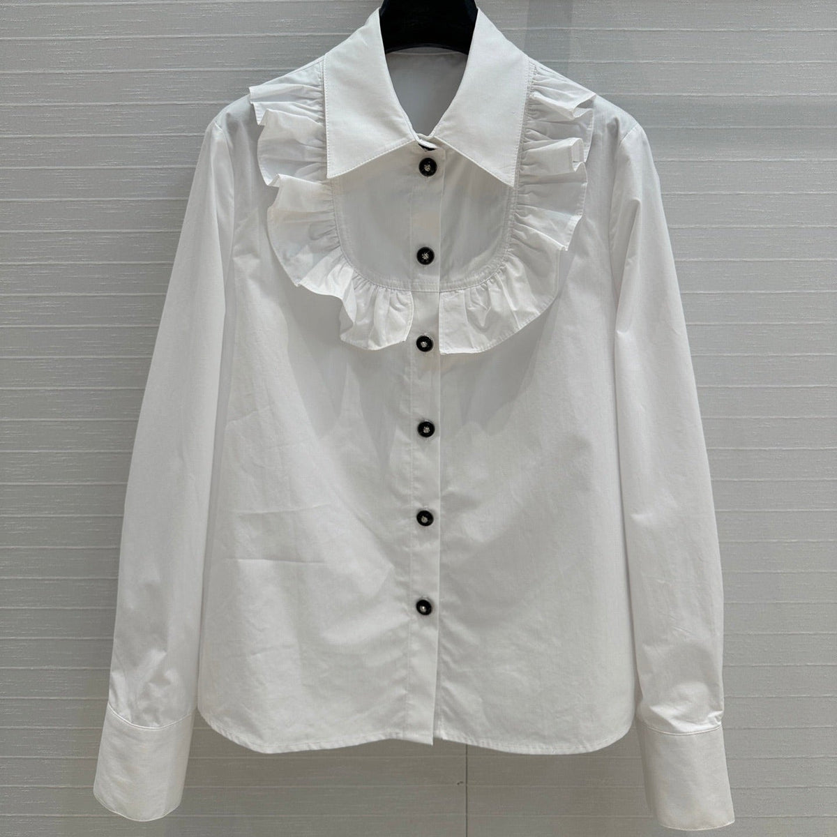 CC 25 Lace Collor Shirt White Cotton