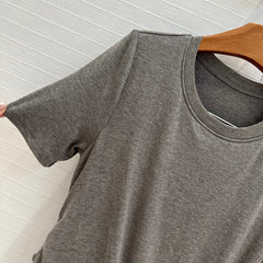 Loewe 25 Knotted Short-sleeved Dress Gray Viscose