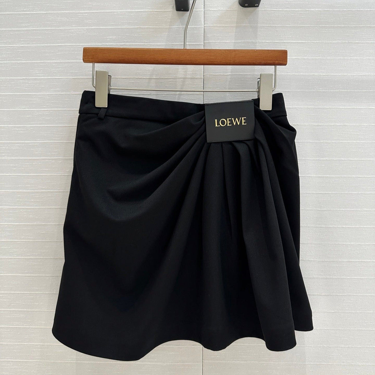 Loewe 25 Draped Skirt Black Polyester Fiber