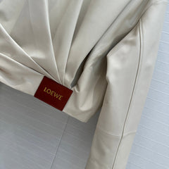 Loewe Draped Jacket Ivory Lambskin