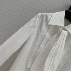 Loewe 25 Pleated Flower Knot Shirt White Cotton