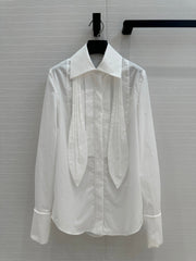 Loewe 25 Pleated Flower Knot Shirt White Cotton