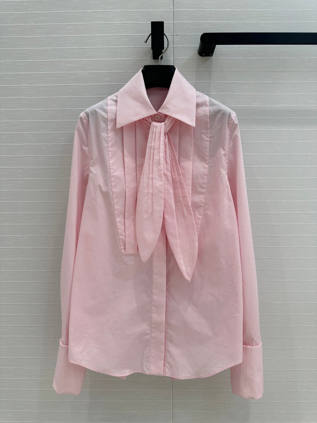 Loewe 25 Pleated Flower Knot Shirt Pink Cotton
