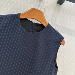 Loewe 25 Striped Vest Shirt Blue Viscose