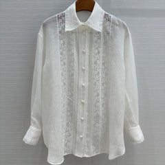ZIMMERMANN LINEN SHIRT WITH LACE TRIM 276102