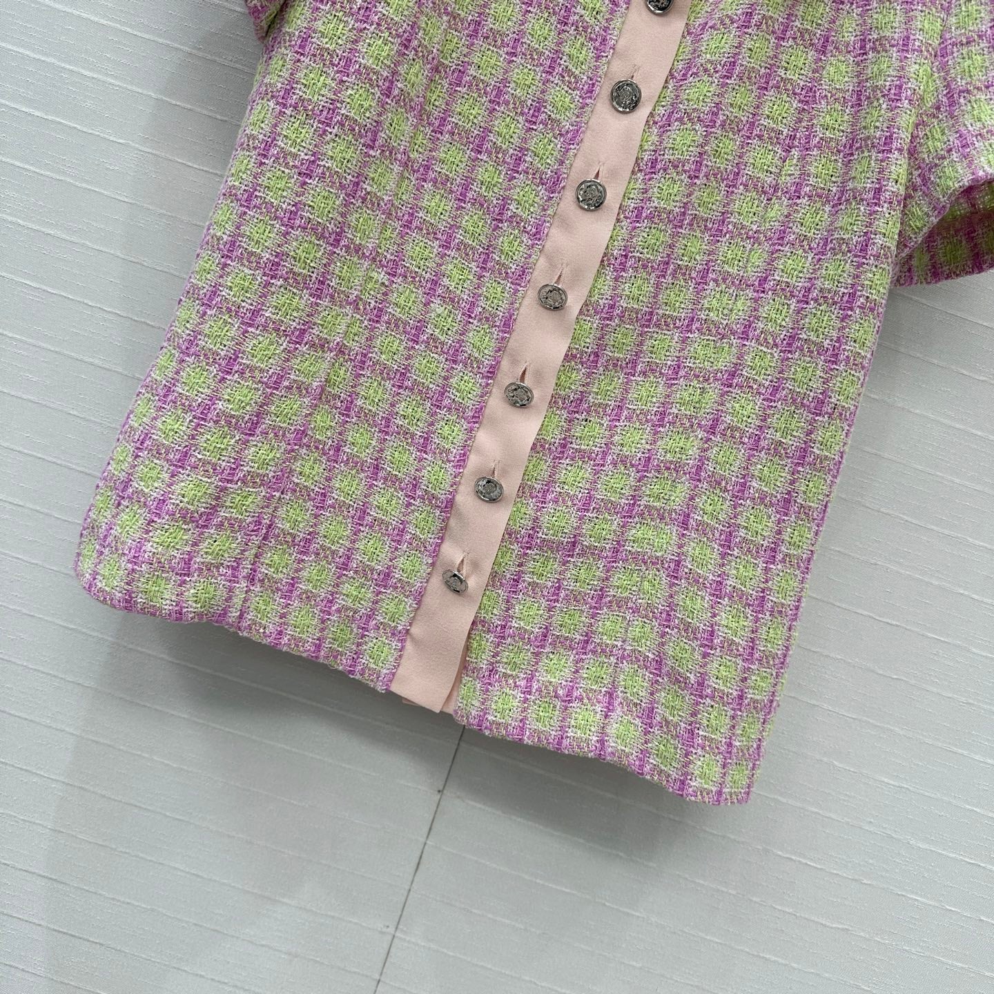 CC SHORT-SLEEVE TWEED TOP 268292