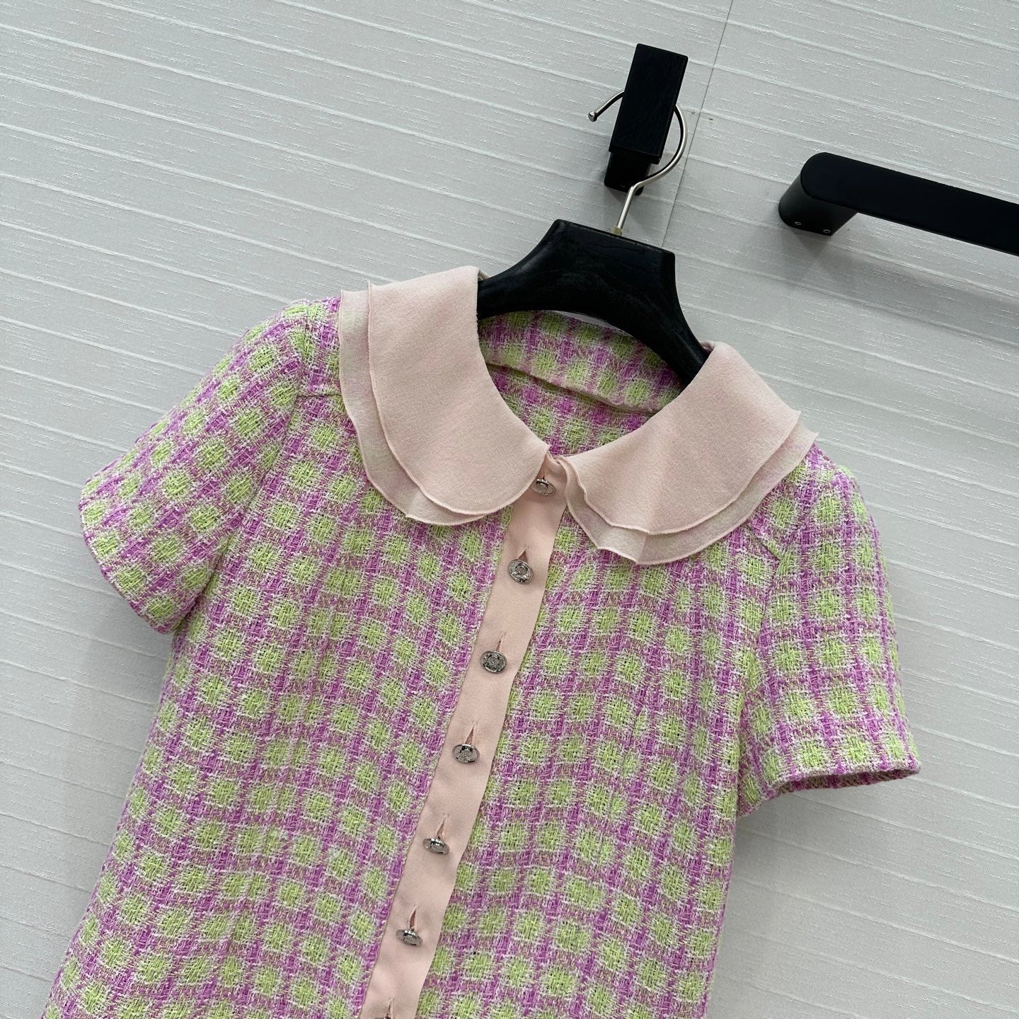 CC SHORT-SLEEVE TWEED TOP 268292