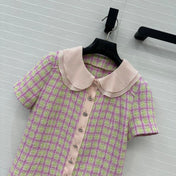 CC SHORT-SLEEVE TWEED TOP 268292