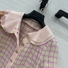 CC SHORT-SLEEVE TWEED TOP 268292