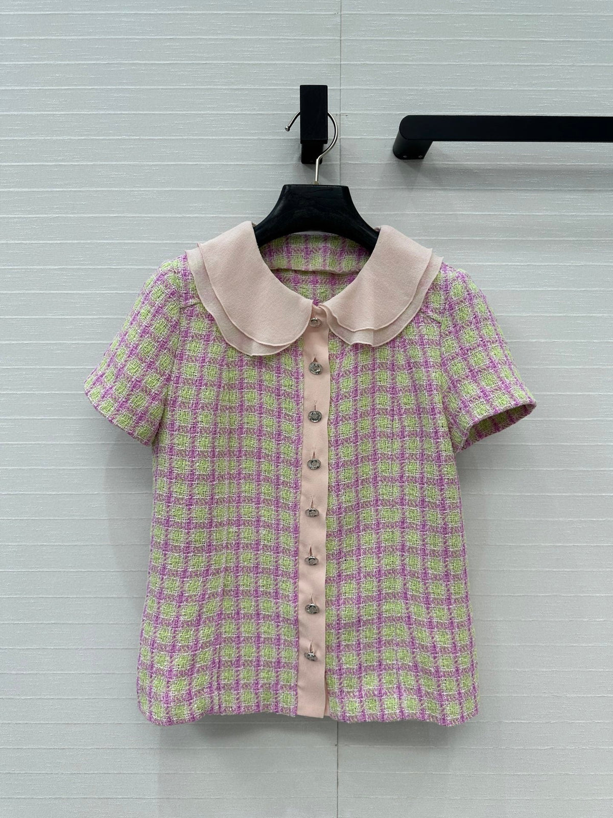 CC SHORT-SLEEVE TWEED TOP 268292