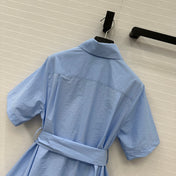 Loewe Short-sleeved Dress Blue Cotton