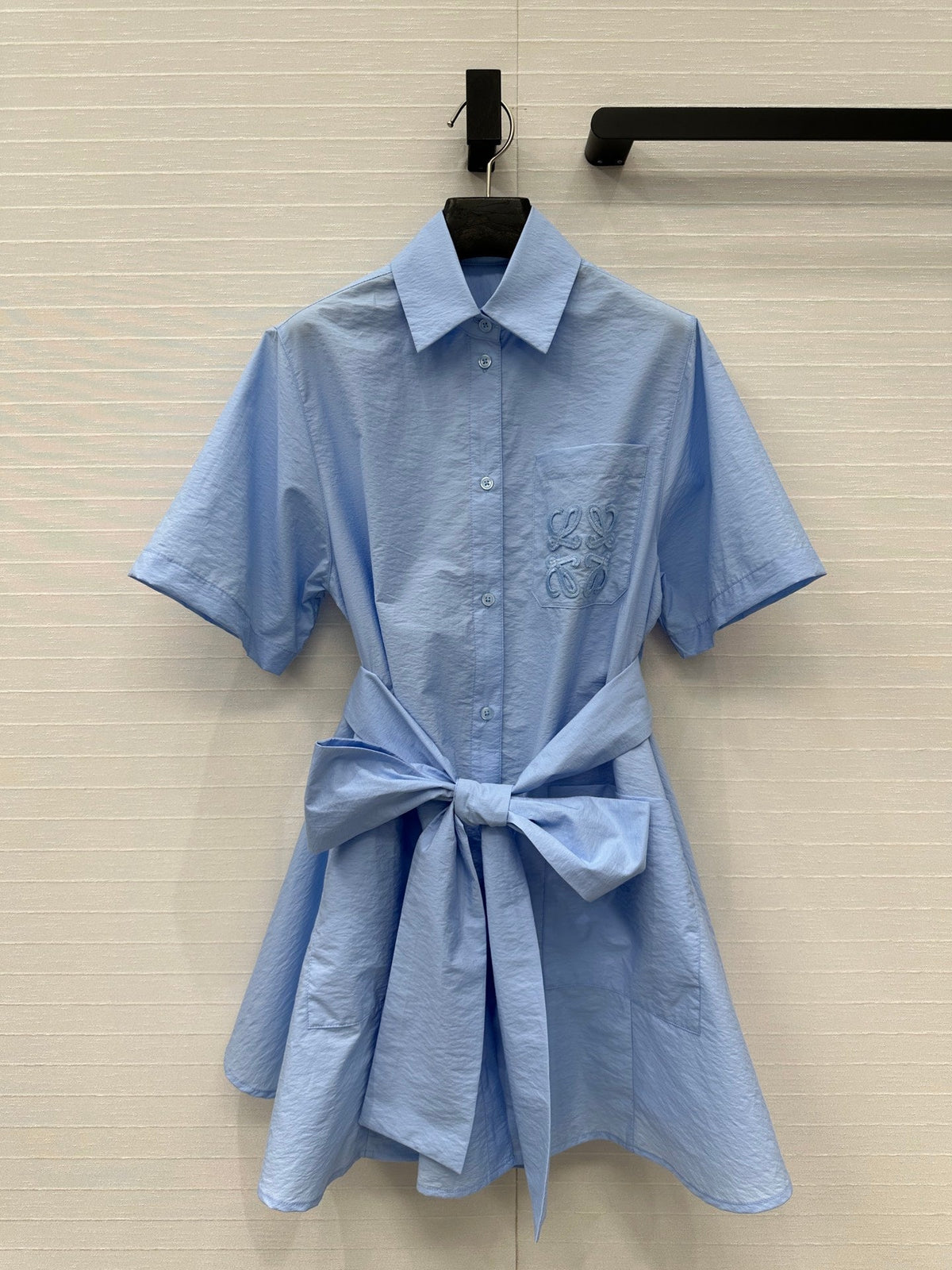 Loewe Short-sleeved Dress Blue Cotton