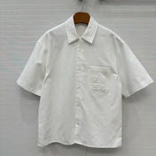 Loewe Denim Short-sleeved Shirt White Cotton
