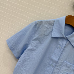 Loewe Short-sleeved Shirt Blue Cotton