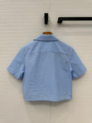 Loewe Short-sleeved Shirt Blue Cotton