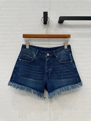 Loewe Raw-edge Denim Shorts Blue Cotton