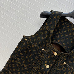 LV DENIM SLEEVELESS DRESS WITH LOGO 264410