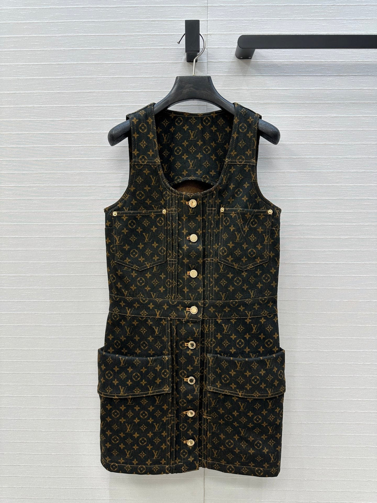 LV DENIM SLEEVELESS DRESS WITH LOGO 264410