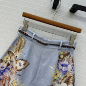 ZIMMER LAVENDER GRAY PATTERNED SHORTS 264427