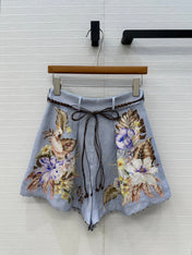 ZIMMER LAVENDER GRAY PATTERNED SHORTS 264427