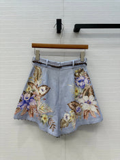 ZIMMER LAVENDER GRAY PATTERNED SHORTS 264427