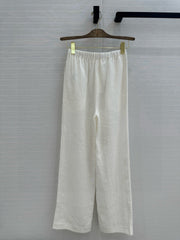 LP STRAIGHT-LEG LINEN PANTS IN WHITE