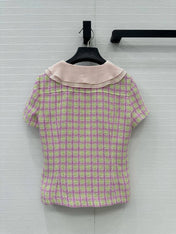 CC SHORT-SLEEVE TWEED TOP 268292