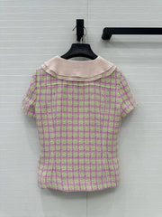 CC SHORT-SLEEVE TWEED TOP 268292