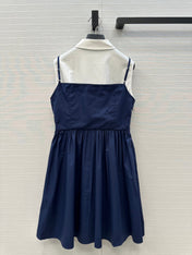 MIUMIU FAUX TWO-PIECE DRESS WITH STRAPS 268351