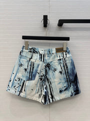 DIOR PRINTED DENIM SHORTS 268200