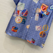 LV SHORT-SLEEVE PRINTED SILK BLOUSE 268222