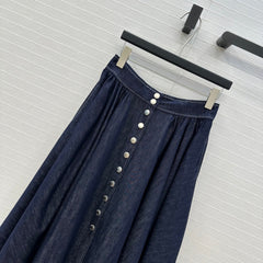 DIOR LONG BLUE DENIM SKIRT 268159