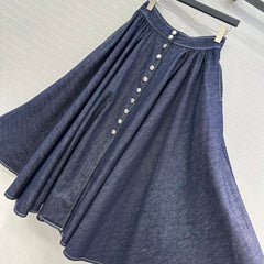 DIOR LONG BLUE DENIM SKIRT 268159