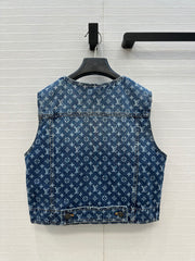 LOUIS VUITTON JACQUARD PATTERN DENIM VEST 276119