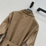 HERMES JACQUARD SHIRT DRESS WITH TIE NECK 276147