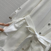 HERMES JACQUARD SHIRT DRESS WITH TIE NECK 276149