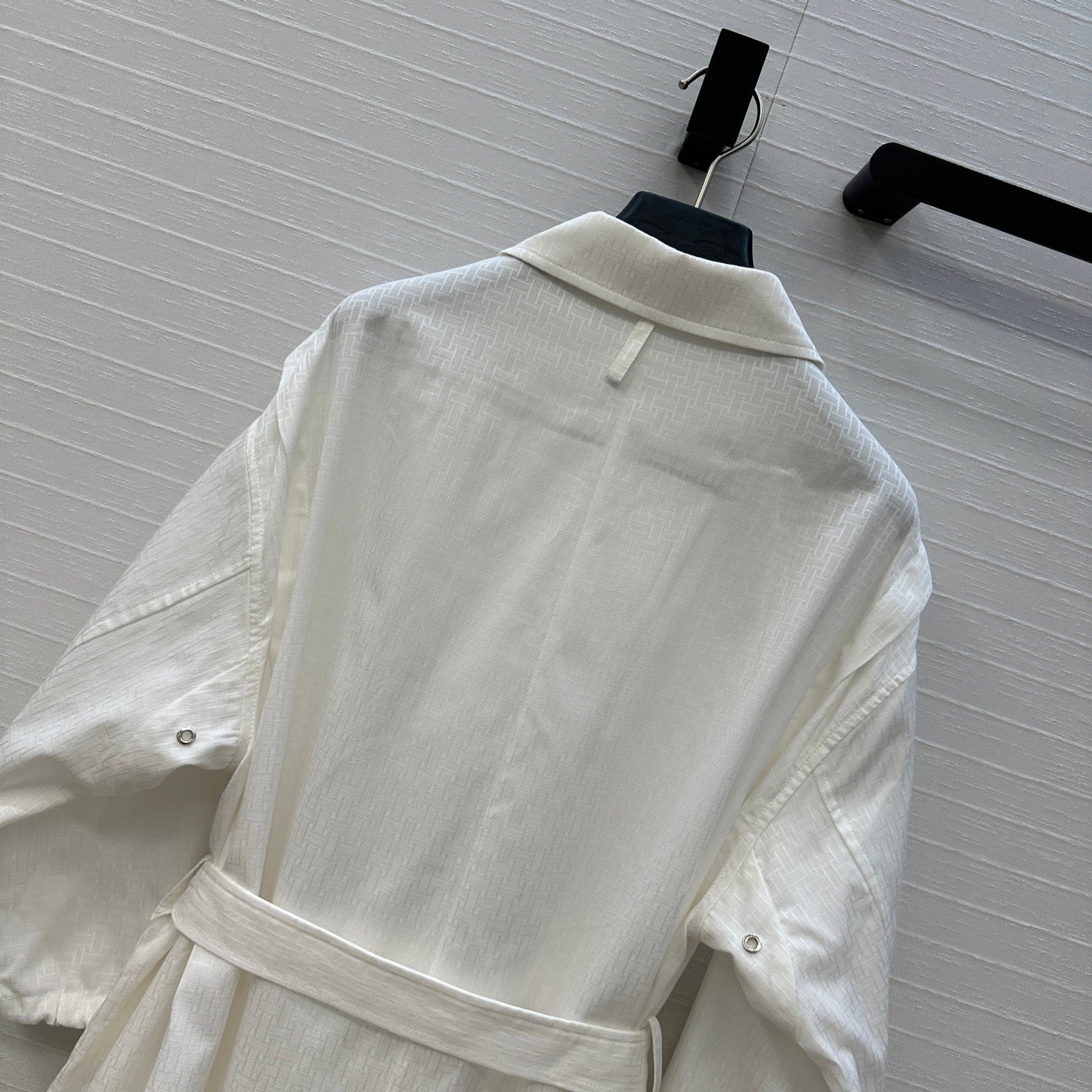 HERMES JACQUARD SHIRT DRESS WITH TIE NECK 276149