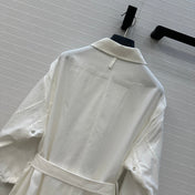 HERMES JACQUARD SHIRT DRESS WITH TIE NECK 276149