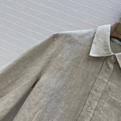 HERMES LONG-SLEEVE SHIRT AND ELASTIC WAIST LONG SKIRT SET 276160