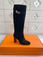 HM 25S TALL BOOTS 90 MM IN BLACK SUEDE