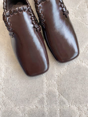 BOTTEGA VENETA 26S SABATO LOAFERS IN DARK BROWN CALFSKIN