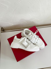 VIV' SKATE SNEAKERS IN WHITE CALFSKIN SILVER BUCKLE