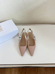 J'ADIOR SLINGBACK FLAT NUDE PINK TECHNICAL FABRIC
