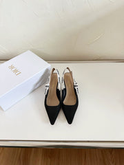 J'ADIOR SLINGBACK PUMP BLACK TECHNICAL FABRIC 65 MM