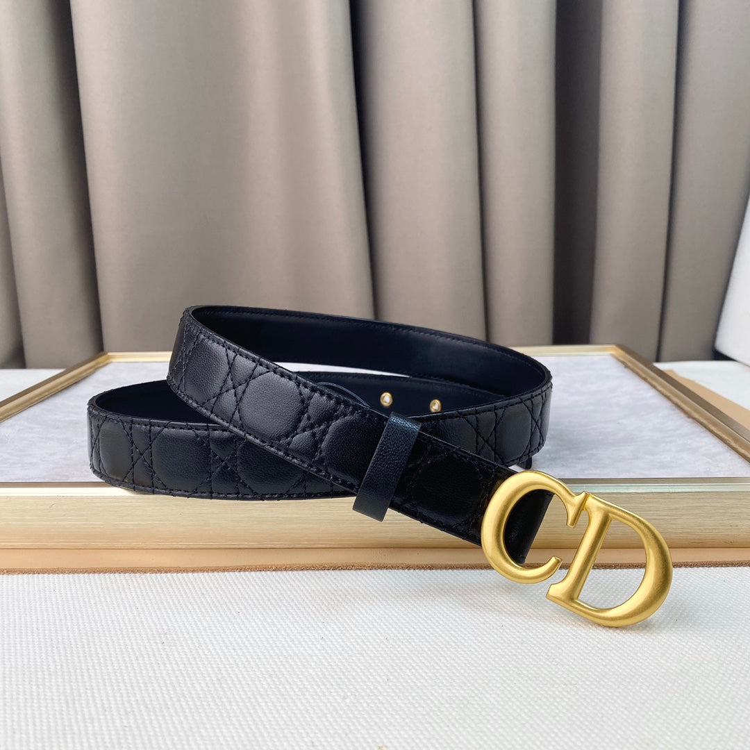 DIOR 25S BELT 30 MM IN BLACK CALFSKIN 564810