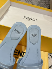 FF Baguette Baby Blue Leather Slide