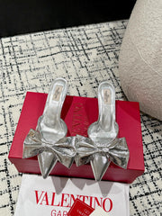 HIGH MULE IN SILVER LAMBSKIN