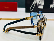 PREMIÈRE RECTANGULAR FRAME SUNGLASSES CT0620S IN METAL AND WOODEN